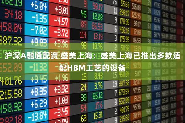 沪深A融通配资 盛美上海：盛美上海已推出多款适配HBM工艺的设备